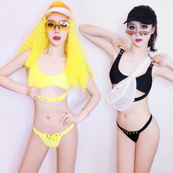 

New Woamn Steel dance costumes bikini sexy bar Gogo bikini performance night shop DS performance night show