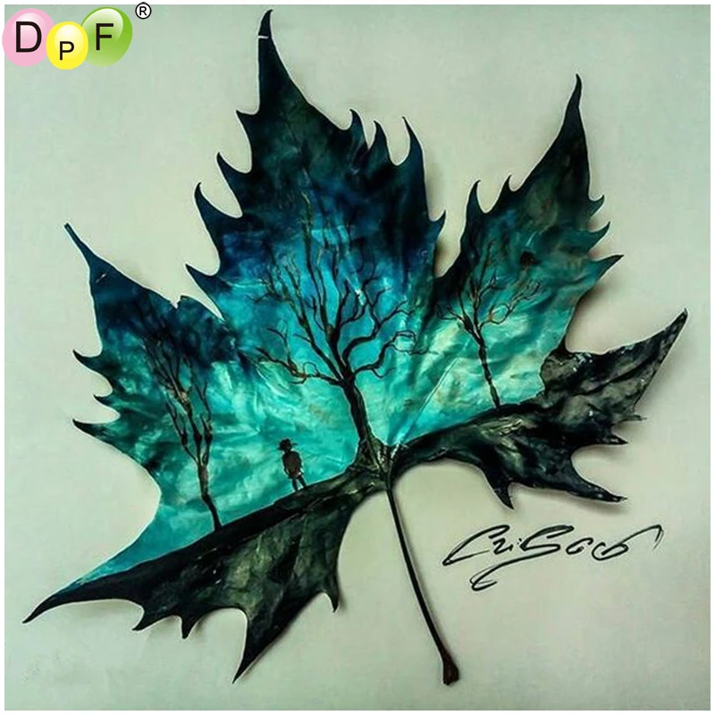 

DPF DIY The leaves of projection 5D diamond mosaic kit square diamond painting cross stitch home decor diamond embroidery crafts