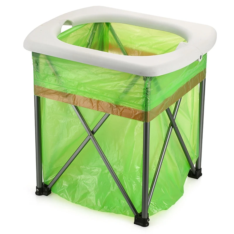 

Outdoor Emergency Mobile Seat Toilet Multi-Function Folding Toilet Seat Chair For Camping Hiking Travel Portable Travel Car To