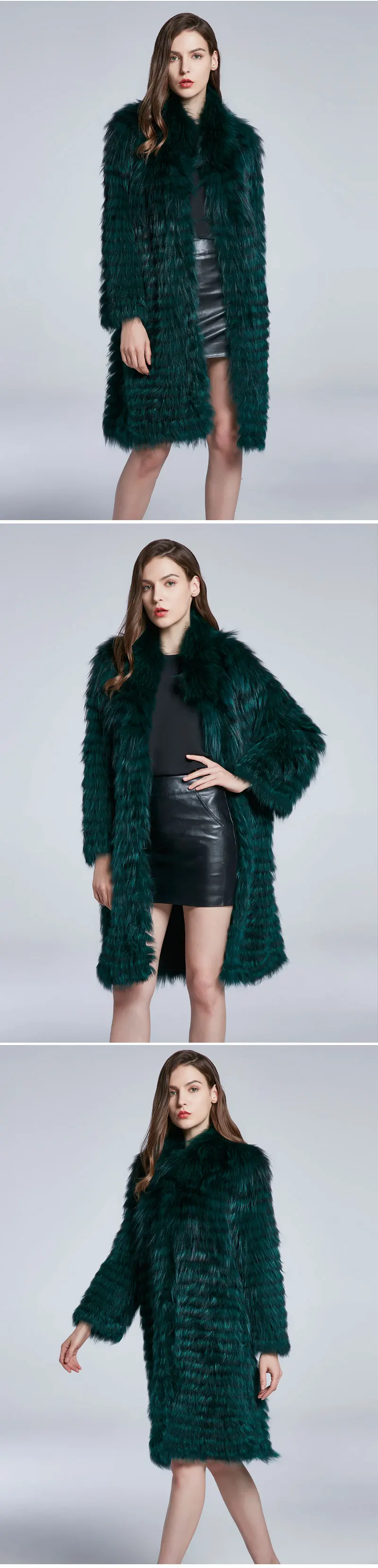 Женское зимнее теплое пальто в полоску с натуральным мехом, пальто из натурального Лисьего меха, Меховая куртка, дизайн