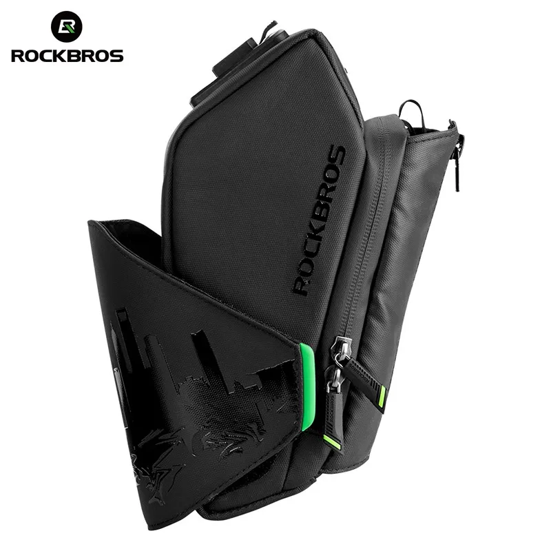 Top ROCKBROS Cycling Saddle Bag Waterproof MTB Cycling Rear Tail Bags Seatpost Bag With Water Bottle Pocket Bike Accessories 1