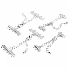 LOULEUR 2 stücke Silber Farbe Kupfer mit Zirkon Verschlüsse für Multi-schicht Halskette oder Armbänder Anschlüsse Für Diy Schmuck zeug