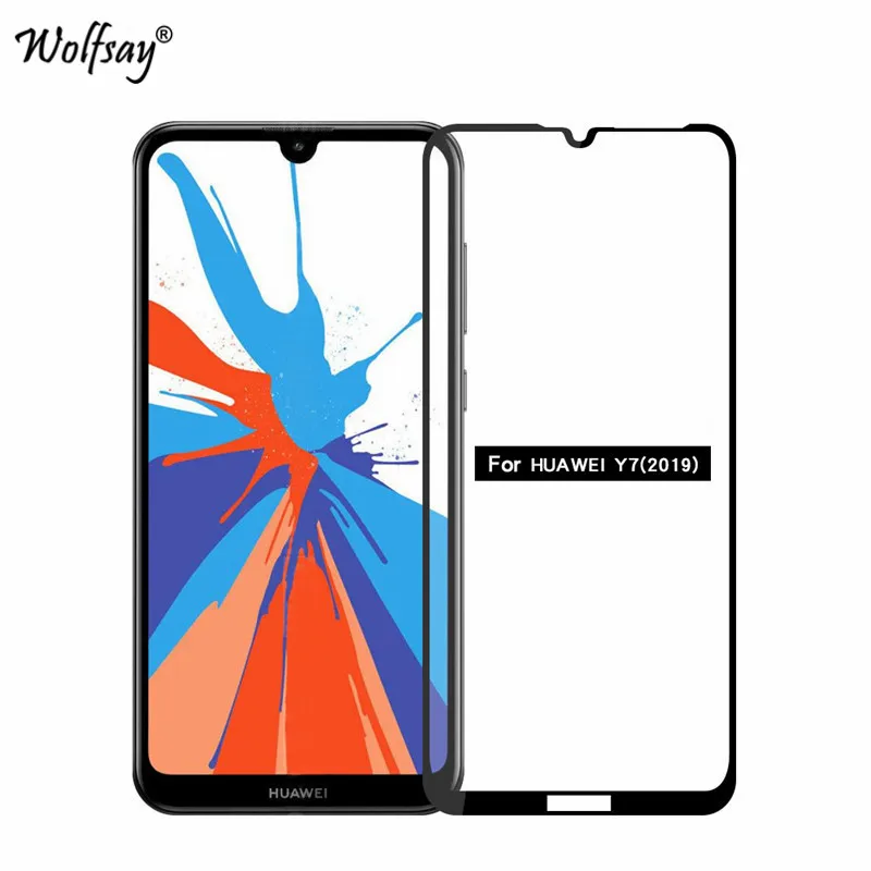 

2PCS Full Glue Cover Glass Huawei Y7 2019 Screen Protector Tempered Glass For Huawei Y7 2019 Phone Film For Huawei Y7 2019 Glass