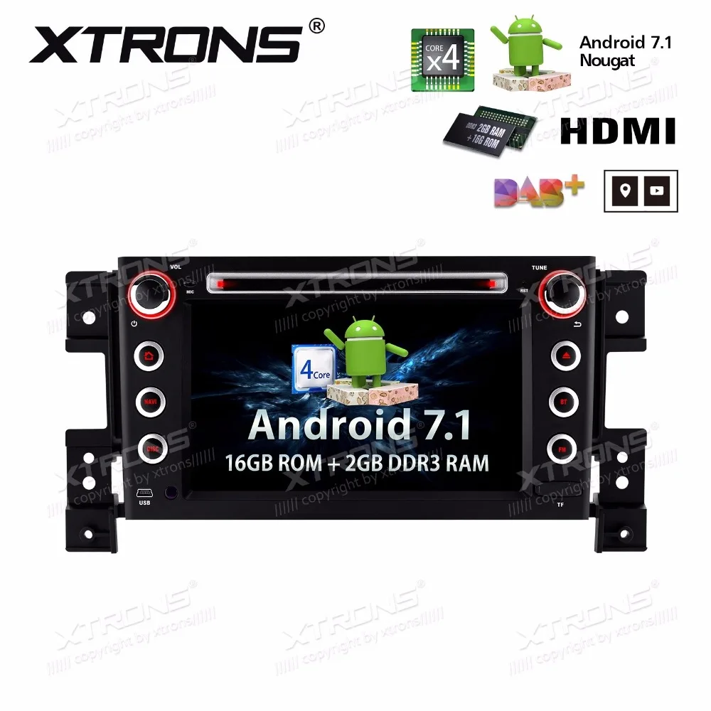 Excellent 7" Quad-Core Android 7.1 Nougat OS Car DVD for Suzuki Grand Vitara 2005-2013 with 2GB RAM 16GB ROM & Multi-Window View Support 2