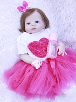 

NPK dolls reborn silicone reborn baby dolls 23"57cm girl body new born babies for children gift Bebes reborn brinquedo