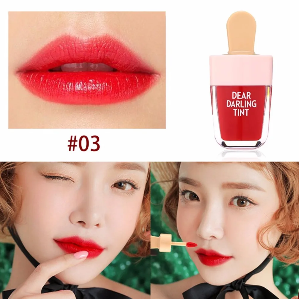 

Waterproof Liquid Lipstick Lip Gloss Ice-Cream Shaped Water Lip Tints Makeup Moisturizing Lasting Natural Charming Lip Stick