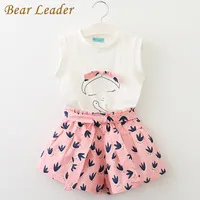 Bear leader/комплекты одежды для девочек, летний брендовый комплект, хлопковая Футболка с арбузом+ хлопковые шорты, комплект из двух предметов для 3-7 лет