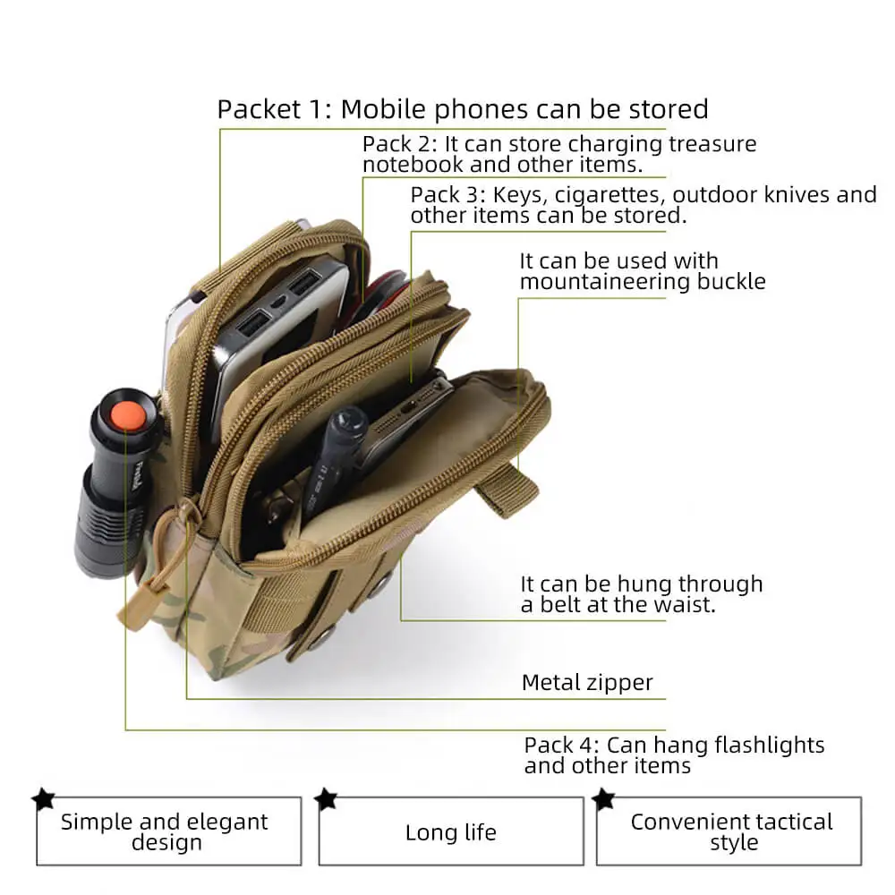 Спортивная повседневная Тактическая Военная уличная поясная Сумка Molle, Мужская Спортивная повседневная поясная сумка, чехол для телефона, кемпинга, охоты