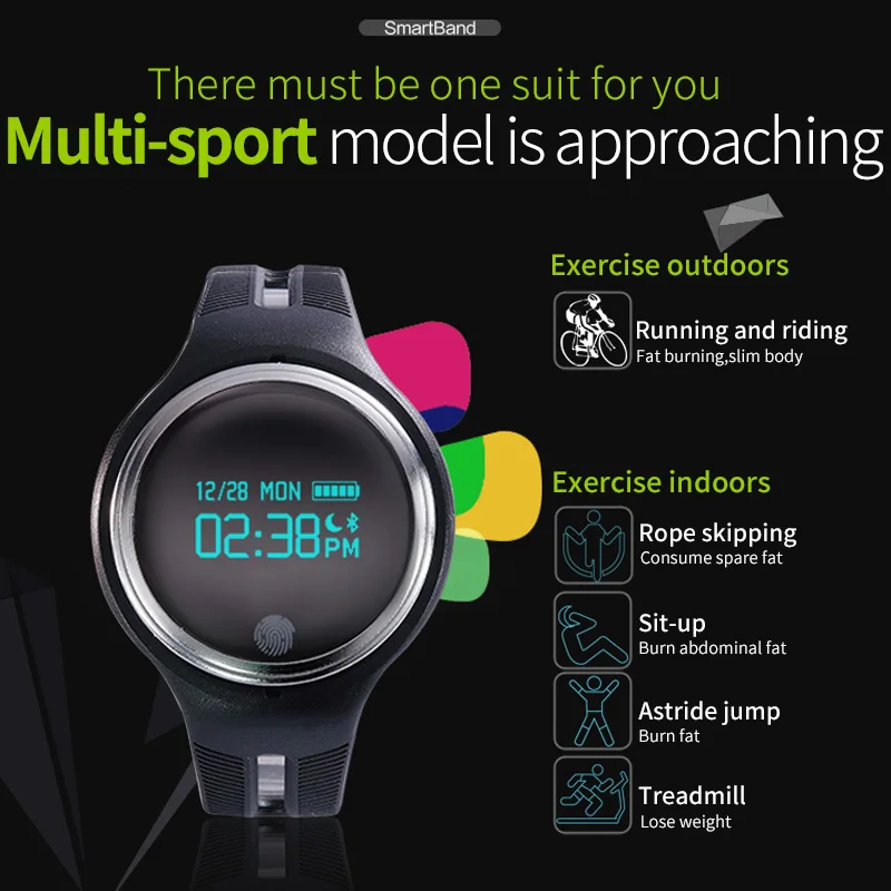 Excelvan touch наручные Смарт часы браслет Фитнес трекер SmartWatch для IOS телефона Android