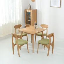 Modern Solid Wood Dining Chair Simple Table Dining Chair Combination White Oak Casual Cafe Restaurant Study Japanese Chair furniture restaurant combination adjustable fold modern simple dining table
