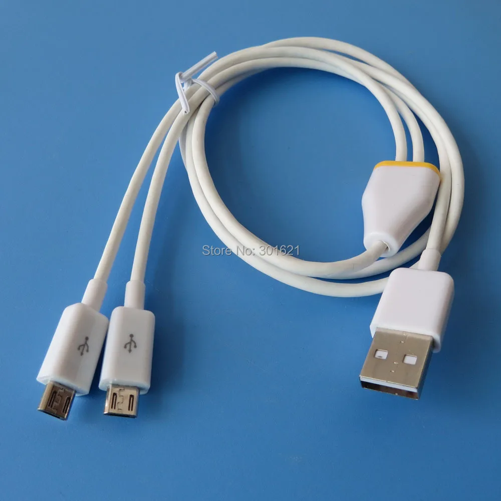 1 м 3 фута TPE двойной разветвитель микро-usb кабель питания и синхронизации 2 микро-usb устройства сразу