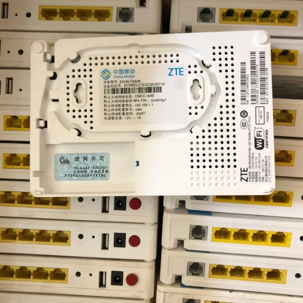 8 шт. ont onu gpon wifi second hand Z T E F663N английская прошивка gpon onu port 1GE+ 3FE+ 1Tel+ Wifi+ USB