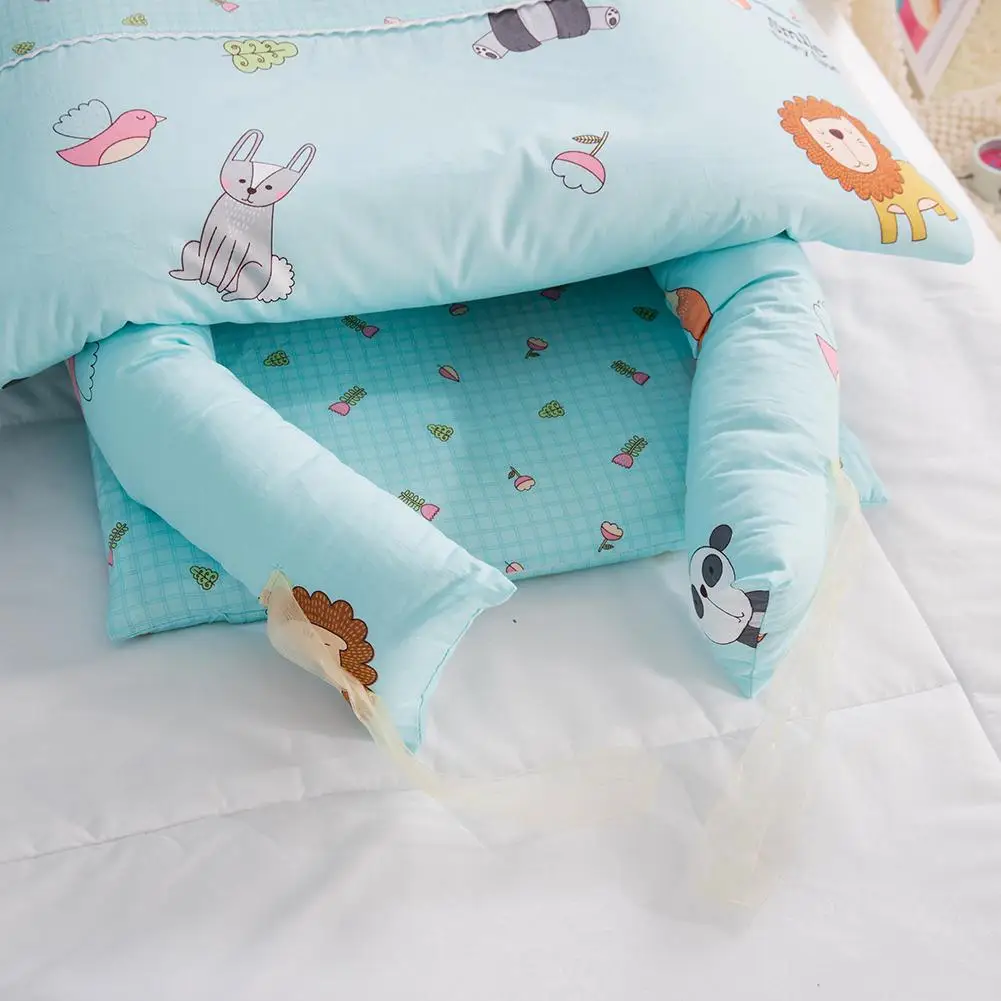 Kidlove младенческой довольно Съемная имитации сна Гнездо Детские портативный путешествия подушки кровать комплект съемные моющиеся