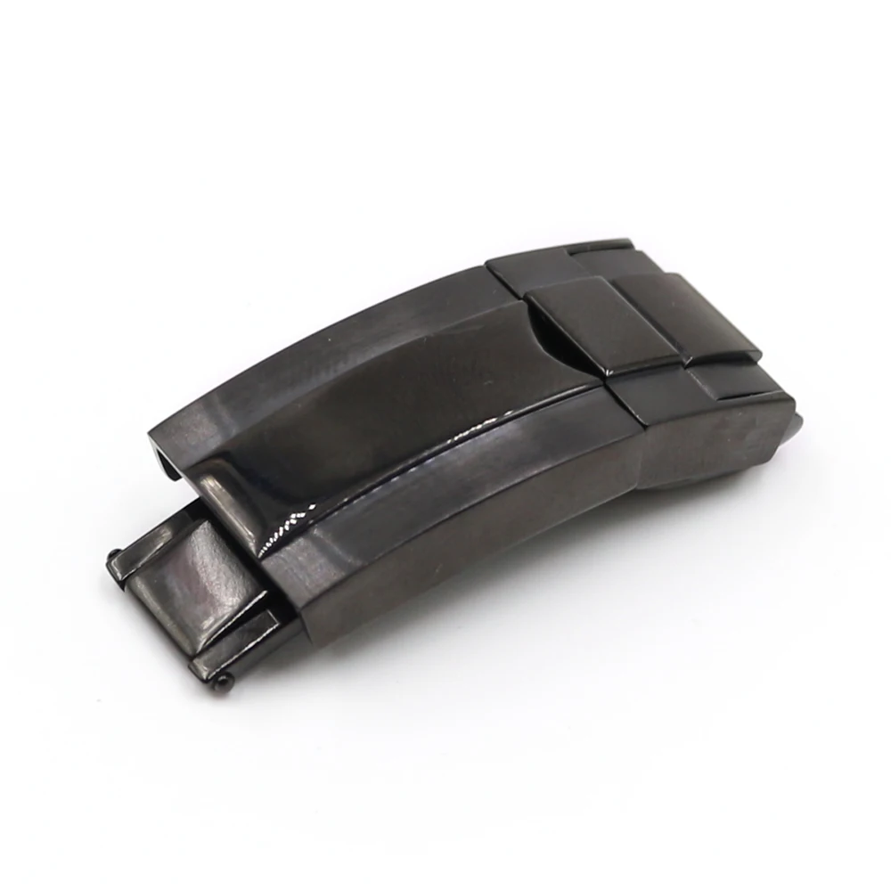 CARLYWET 16m x 9mm Brush Polish Stainless Steel Watch Band Deployment Clasp For Bracelet Rubber Leather Strap Oyster Submariner