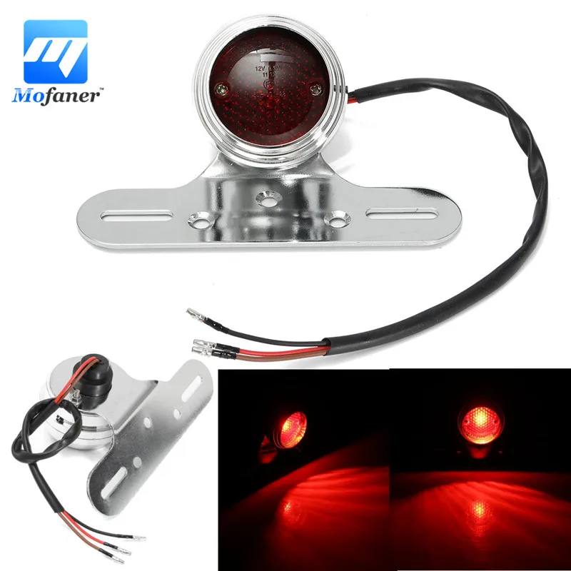 12 Voltage Chrome Universal Motorcycle Rear Led Tail Brake Light