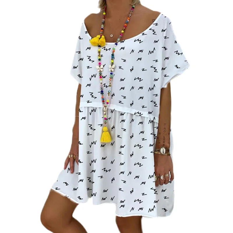 Женское летнее пляжное платье с принтом Boho, модные вечерние свободные сарафаны, повседневные праздничные платья с круглым вырезом