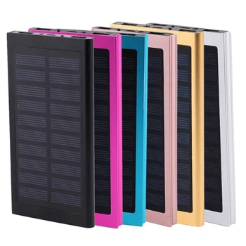 

Powerbank Ultra Slim 30000mah Rechargeable Solar Dual USB LED Light External Battery Power Bank For iPhone X 8 7 6s Xiaomi Mi A2