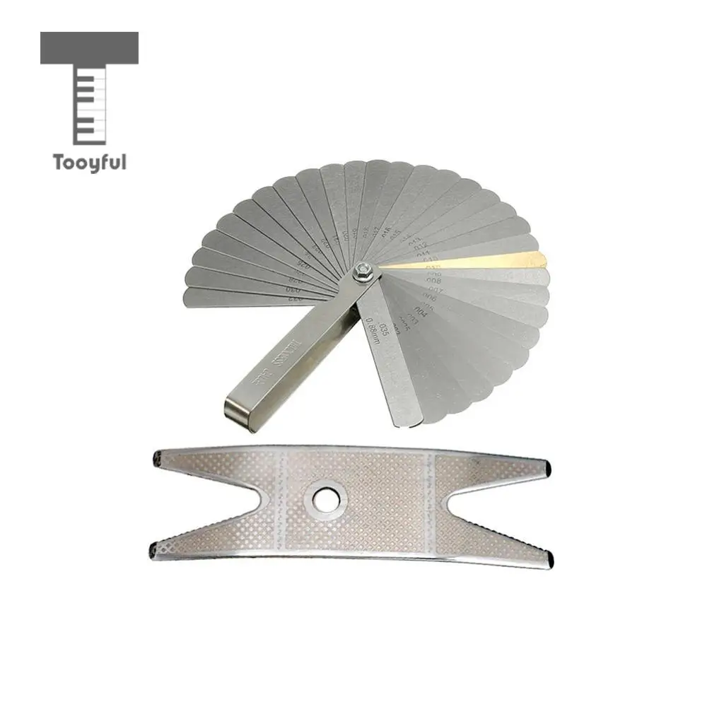 Tooyful Guitar Bass Multi Spanner Wrench+32 Blade Feeler Gauge Set Luthier Tool
