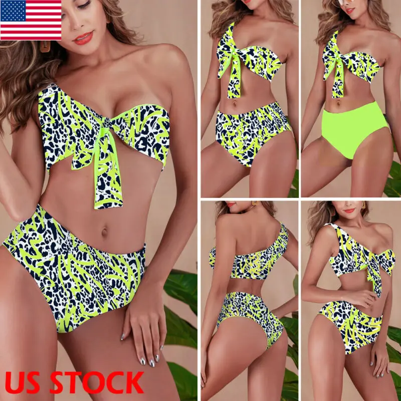 

2019 Women High Waisted Leopard Lace Bikini Set Ultathin and Soft Swimsuit Padded Push-up Bra Bathing Suit Swimwear