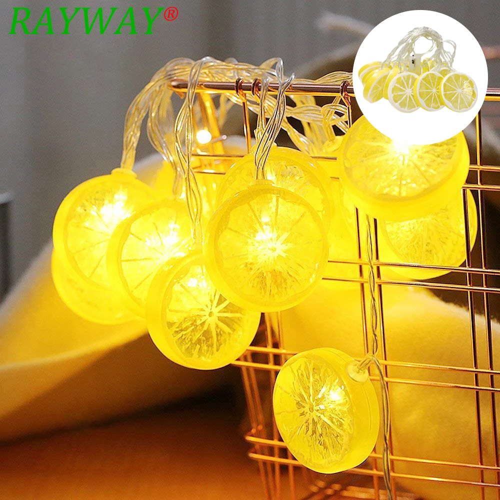 RAYWAY Lemon Slice форма свет шнура 3 м 20led теплый декоративный Крытый строка огни прозрачный кабель батарея питание Рождество Dec