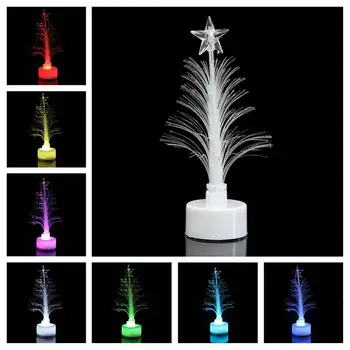 

High Quality Mini Multi Color Changing Fiber Optical LED Light Christmas Tree Night Lamp Party Home Decor