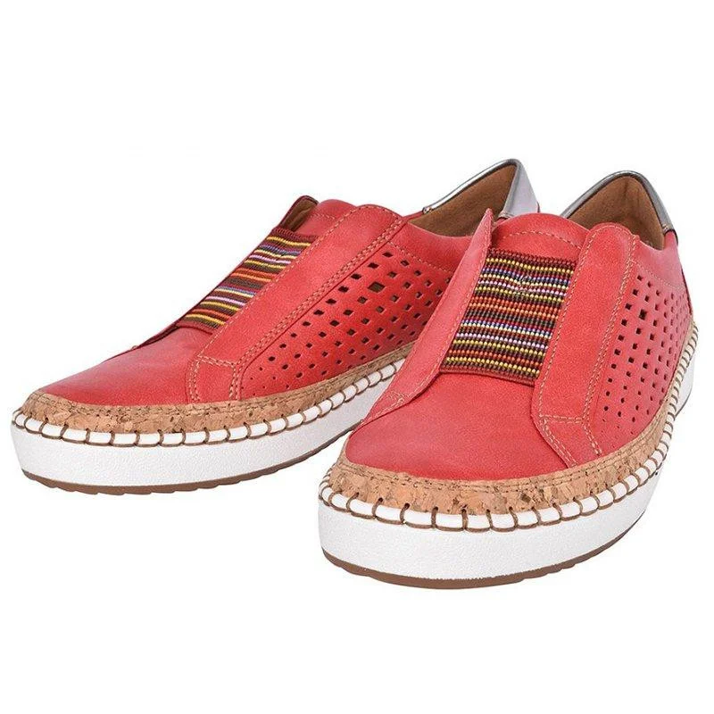 LUCYLEYTE/женские слипоны; Винтажная обувь; Женские Повседневные Дышащие лоферы; женская обувь на плоской подошве; tenis feminino Zapatos De Mujer - Цвет: red