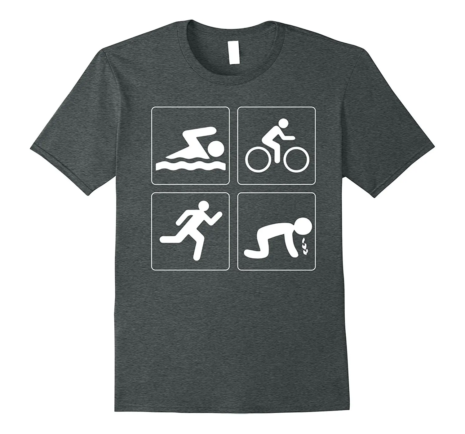 

Bikes swimer runer Vomiting Triathlon Funny T-shirt