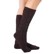 1 пара, Рождественские Длинные носки без пятки для женщин и мужчин, вязаные эластичные теплые однотонные Праздничные Носки