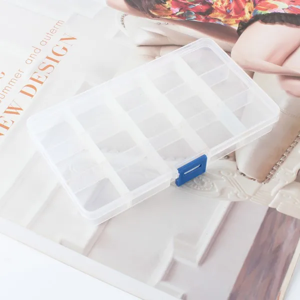 

15/10 lots Organizer Plastic Adjustable Jewelry Storage Box Case Craft Organizer Beads Boxes wd02
