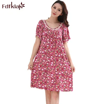 

Fdfklak L XL XXL 3XL Large Size Modal Dresses For Pregnant Women 2018 Summer Floral Nightgown Pregnant Maternity Clother F158