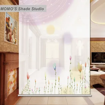 

MOMO Roller Blinds Blackout Design Window Blinds Shades Painting Curtains Roller Shades Thermal Fabric Custom Size Alice 362