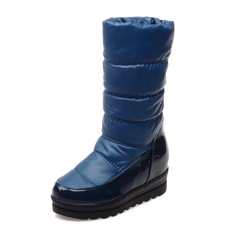 TAOFFEN/4 цвета; размеры 34-43; женские низкие ботинки; зимняя обувь с Плюшевым Мехом на толстой подошве; женские короткие зимние ботинки; женская обувь - Цвет: Синий