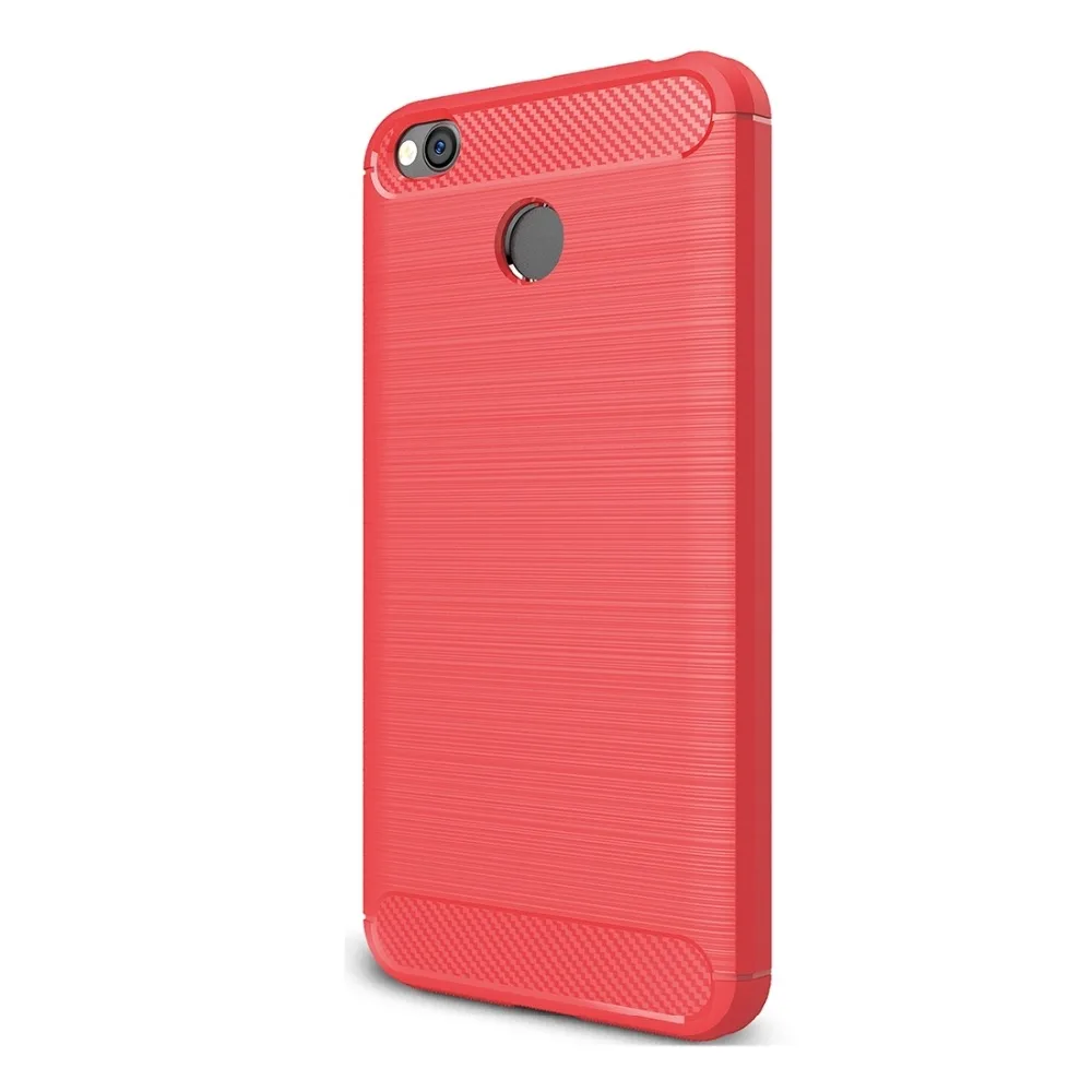 For Xiaomi Redmi 4X Case Brushed Carbon Fiber Texture Shockproof TPU Protective Cover Case