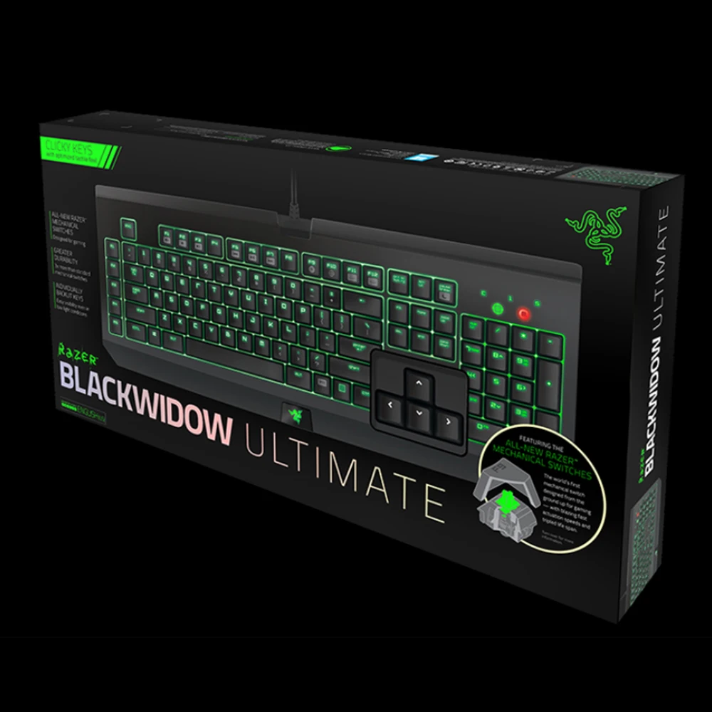 Razer Blackwidow Ultimate Водонепроницаемая Механическая с подсветкой игровая клавиатура