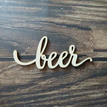 

10pcs Wooden Sign Script Beer Word Laser Cut Wood Craft Beer Signs Brewery Letter Art Cheers Sign Bar Wall Decor