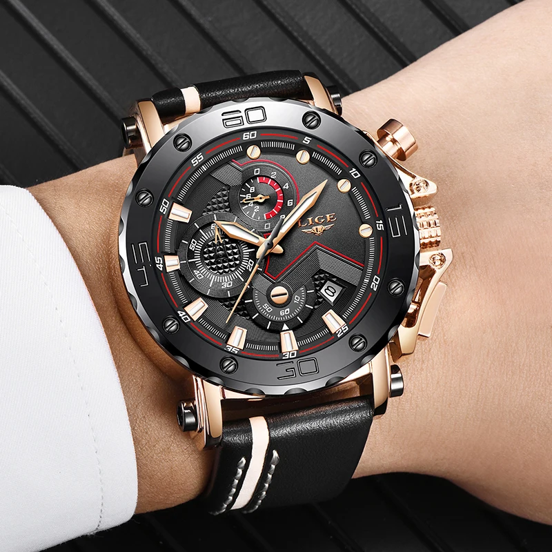 2018 LIGE New Chronograph Mens Watches Top Brand Fashion Luxury Quartz Watch Men Military Waterproof Clock Male Sport Wristwatch