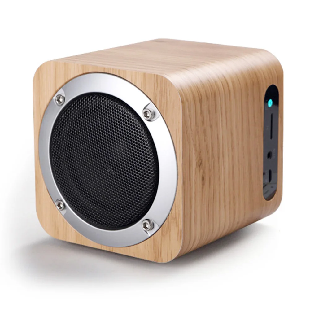 Портативный деревянный беспроводной Bluetooth динамик сабвуфер Altavoz Стерео FM радио 4 0