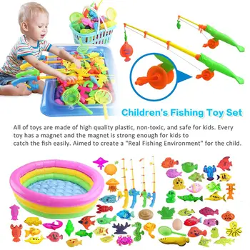 

Children Boy girl fishing toy set suit magnetic play water baby toys fish square hot gift for kids