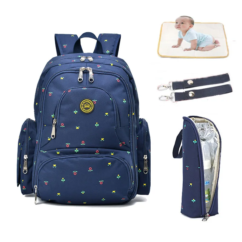 Nappy Changing Bag Backpack,Large Capacity Baby Diaper Bag Waterproof Travel Backpack Rucksack for Mom and Dad Blue Point