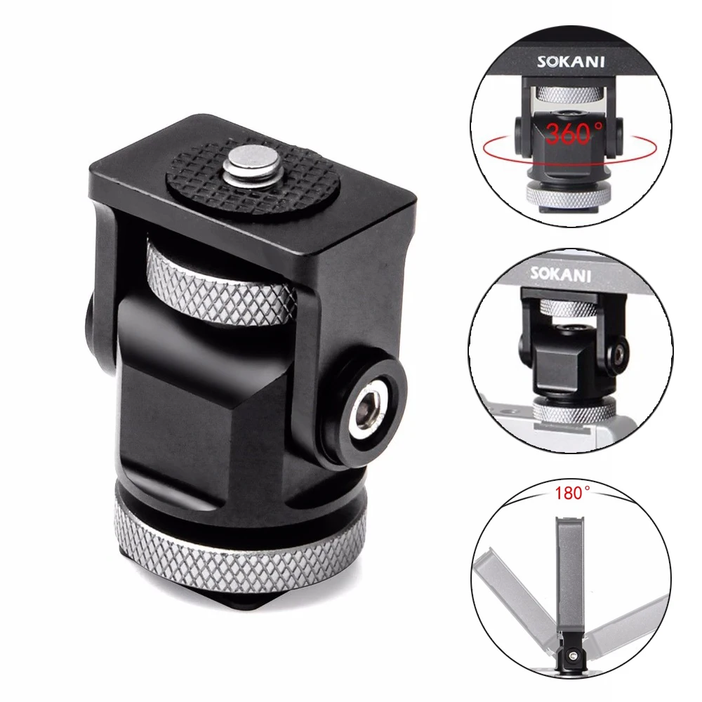 

Hot Shoe Adjustable Mount Holder on-Camera Monitor Bracket Stand 1/4'' screw for Video Camera Monitor Fill light Flash