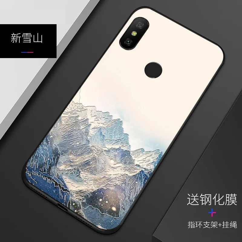 Рельефный Винтажный чехол в японском стиле для Xiaomi Redmi note 6 note6 Snow Mountain|Бамперы| |
