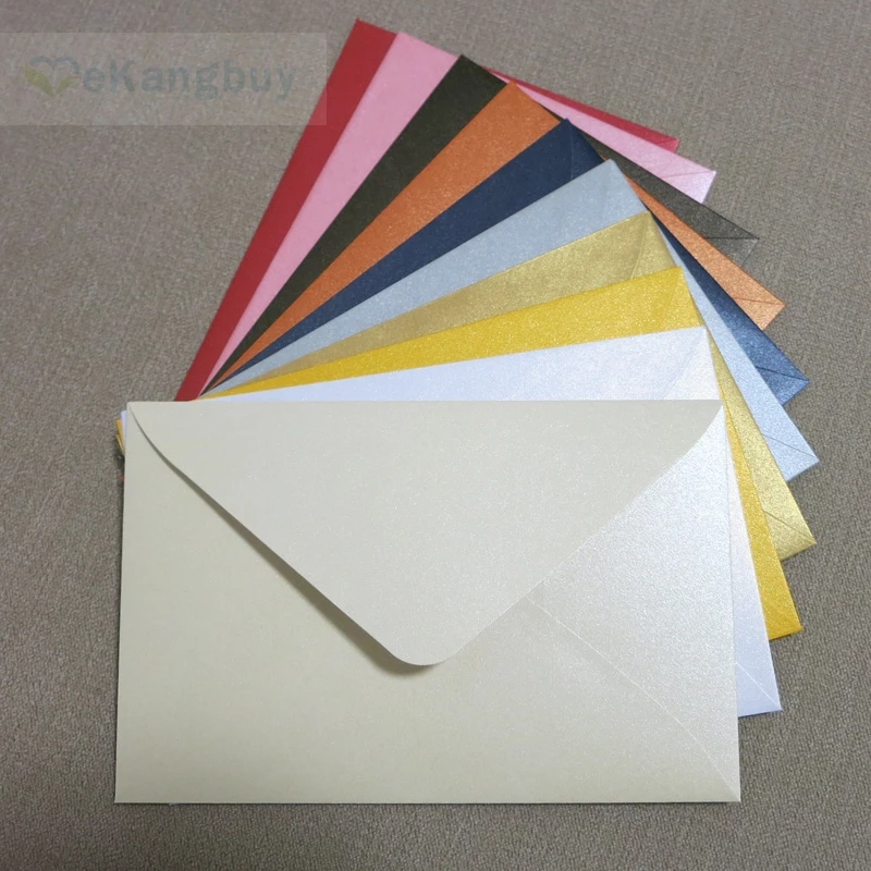 50 шт 17x11 см(6," x 4,3") 120 г перламутровый цветной бумажный конверт для приглашения открытка