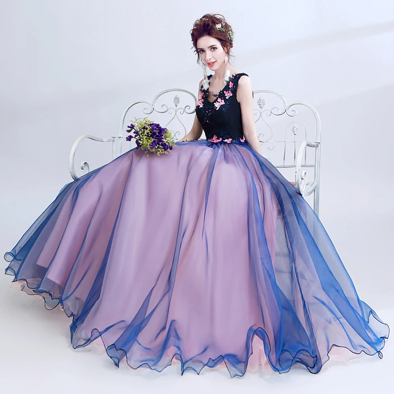 Robe de soiree кружевное платье без рукавов с v образным вырезом Бисер синий роскошное и