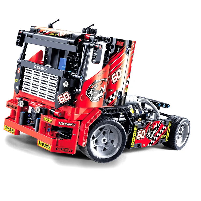 608pcs Race Truck Car 2 In 1 Transformable Model Building Block Sets Decool 3360 DIY Children Toys Compatible With Legoe Technic
