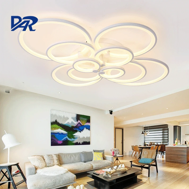 

4/6/8/10 Circular Rings White Circle Acrylic Ceiling Lamp Modern Led Ceiling Lights For Living Room Lustre Luminaire Plafonnier