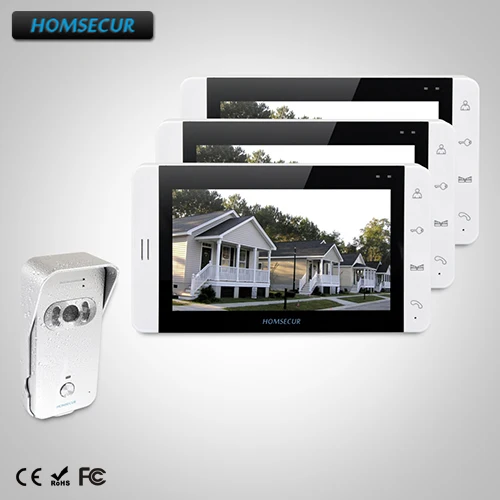 

HOMSECUR 7" Wired Hands-free Video&Audio Home Intercom with Silver Camera 1C3MTC021-S Camera (Silver) + TM703-W Monitor (White)