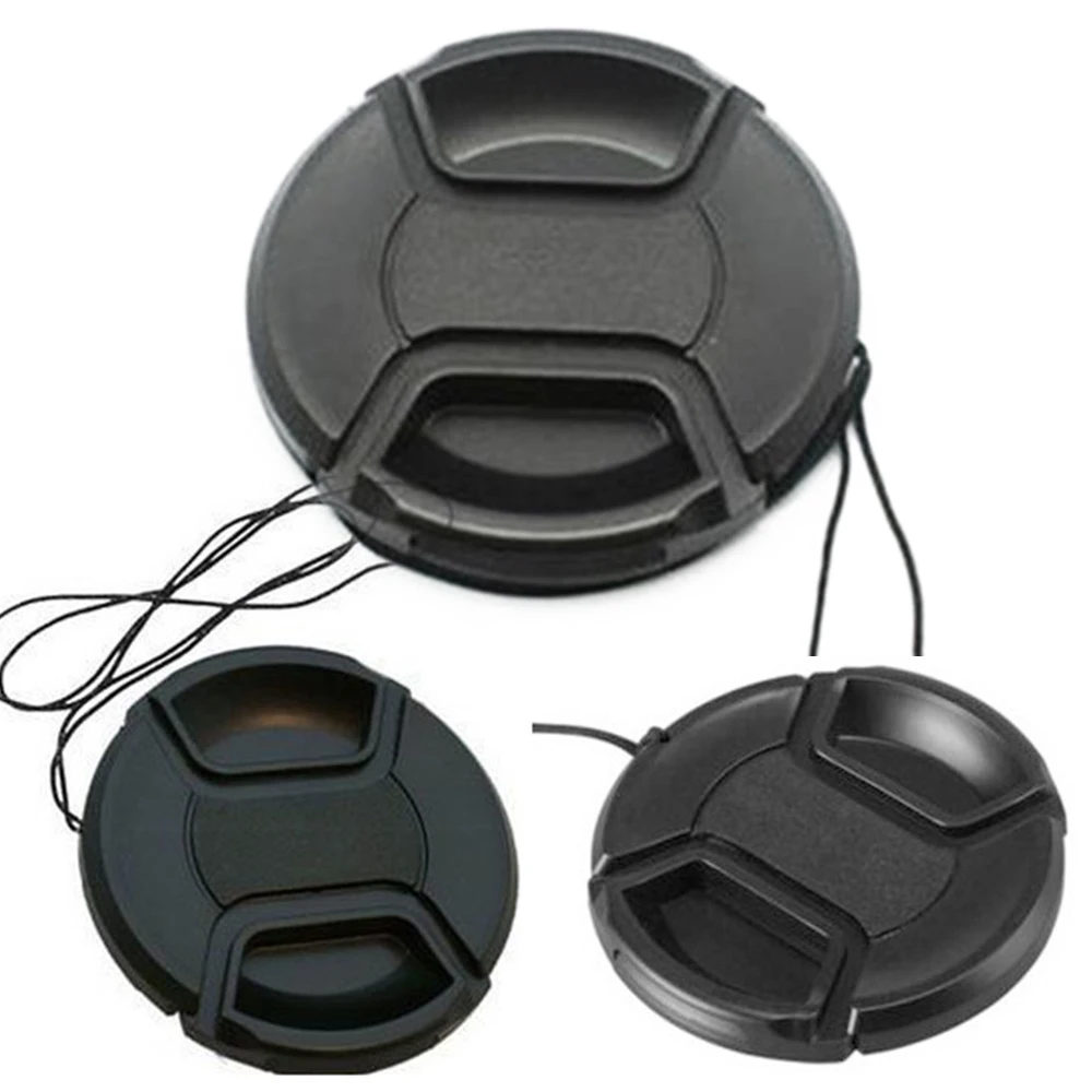 

NEW Black Universal 58 mm Camera Lens Cap Protection Cover with Anti-lost Rope