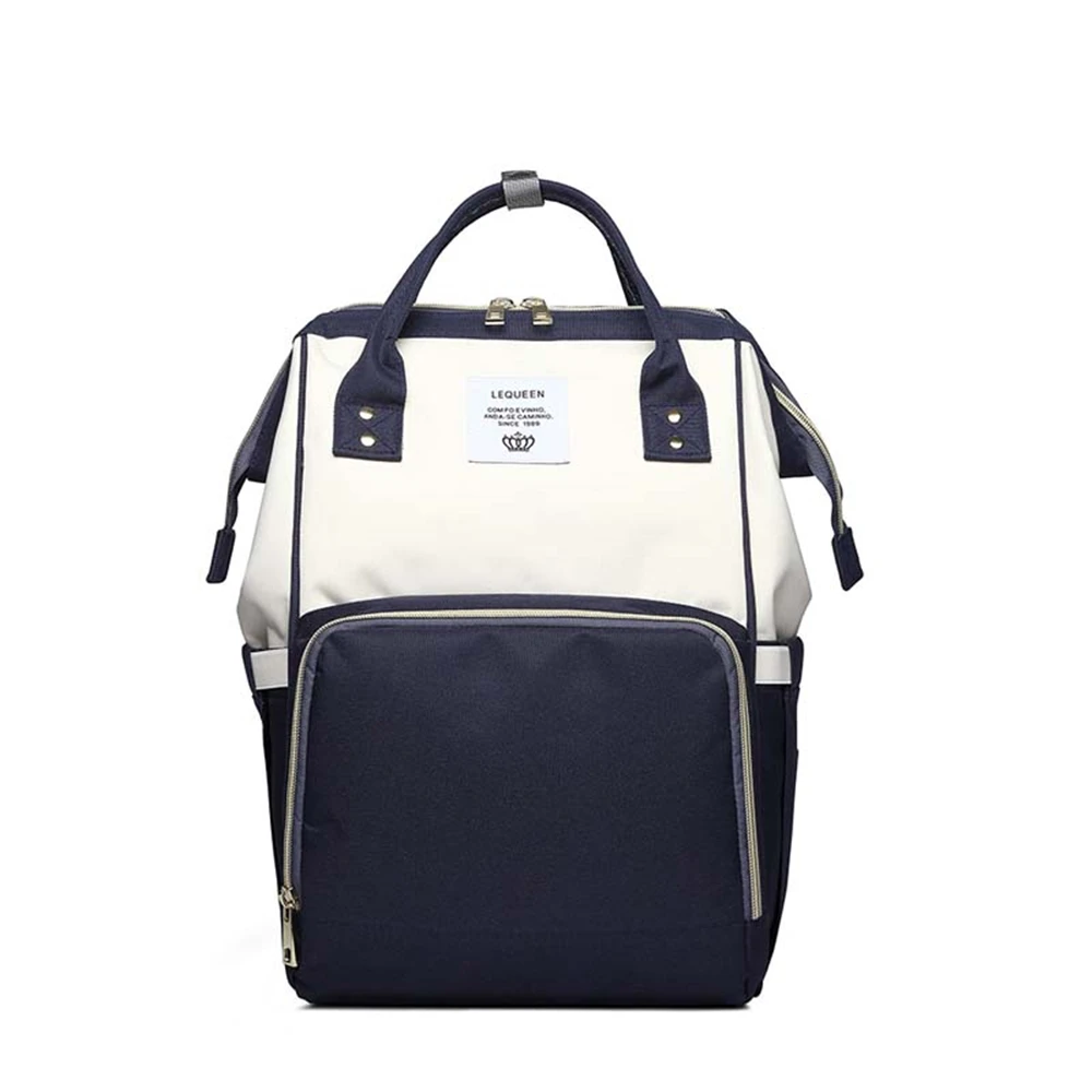 blue x white Сумка для подгузников для мам и мам, Большая вместительная сумка для подгузников, дорожный рюкзак для кормления, сумка для ухода за ребенком, женская сумка для коляски, сумка для кормления - Цвет: blue x white