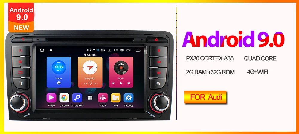 Flash Deal A-Sure 7 Inch 2 Din Cortex A9 Update Car Auto Radio Stereo GPS Navigation For AUDI A3 S3 RS3 8V 8PA DAB+ 3G Bluetooth CD DVR DTV 0