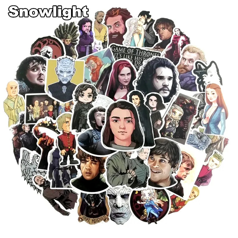 10/30/60pcs/lot Game Of Thrones Graffiti Sticker Cool Waterproof Sticker For Skateboard Car Luggage Diy Interesting Sticker